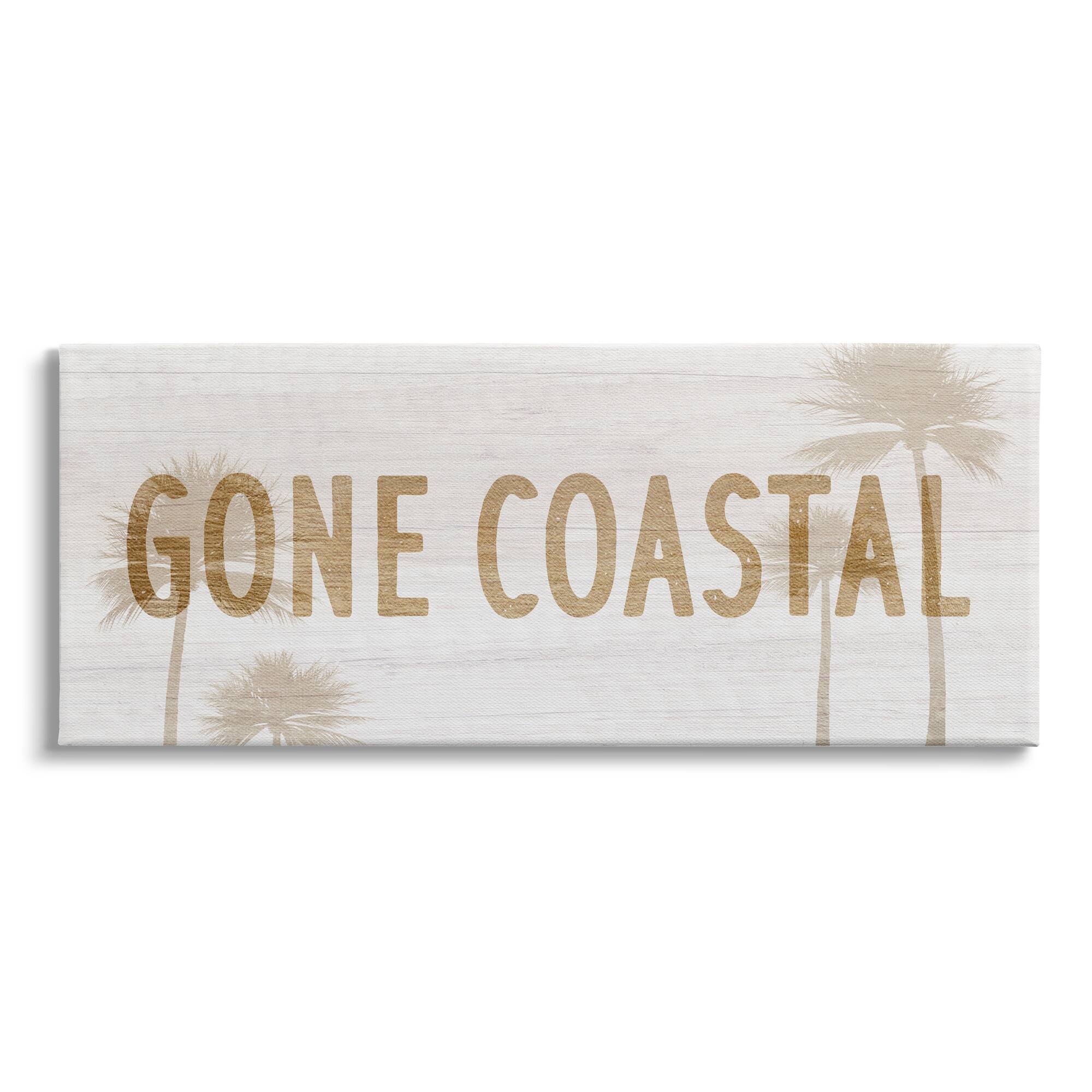 Stupell Industries Gone Coastal Beach Pun Funny Tropical Palm Trees Canvas Wall Art